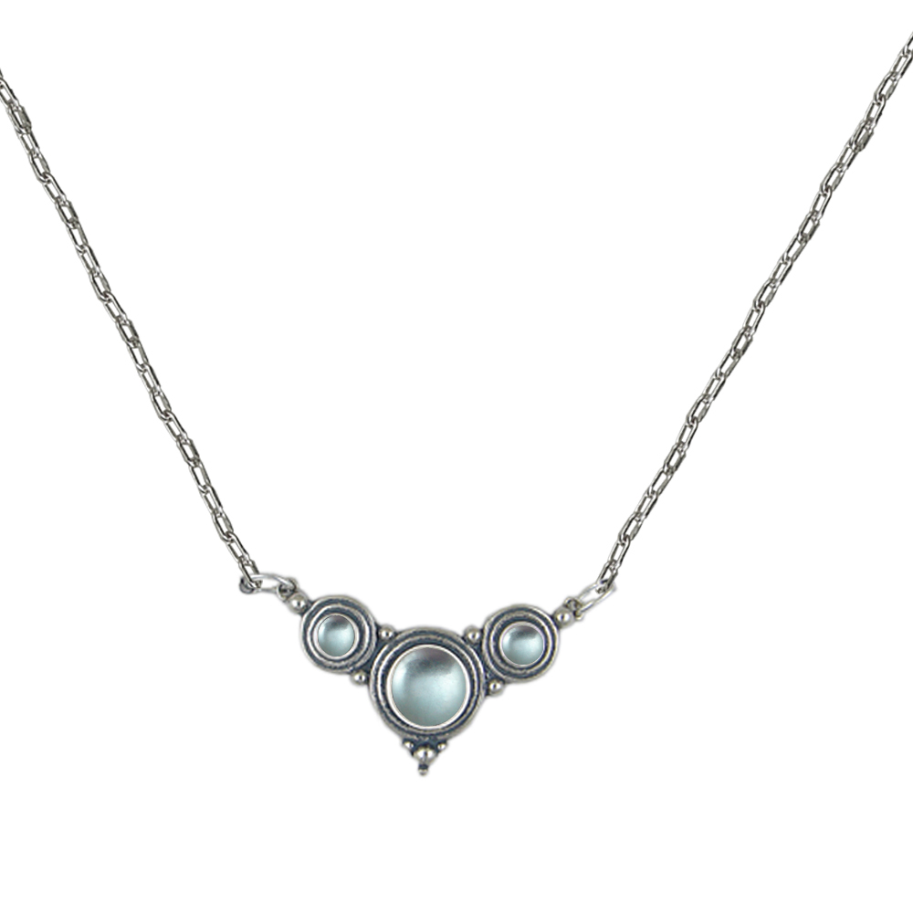 Sterling Silver Gemstone Necklace With Blue Topaz